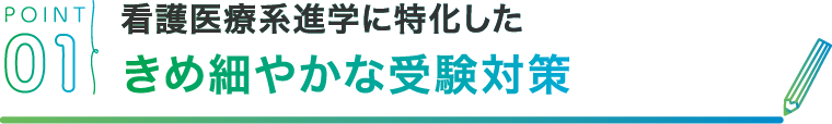 POINT01 看護医療系進学に特化したきめ細やかな受験対策