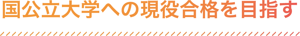 国公立大学への現役合格を目指す