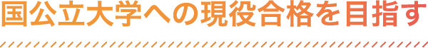 国公立大学への現役合格を目指す