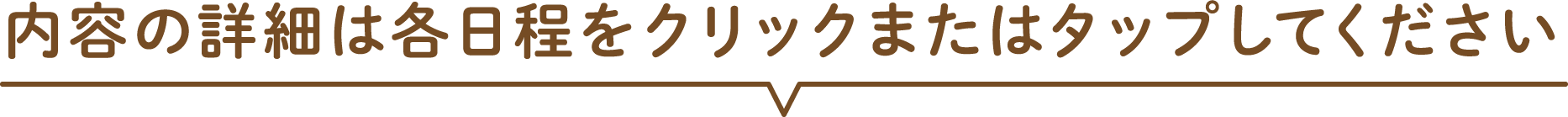 内容の詳細は各日程をクリックまたはタップしてください